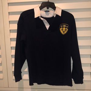 RARE Ralph Lauren Navy Waffle Knit Polo L (16/18)